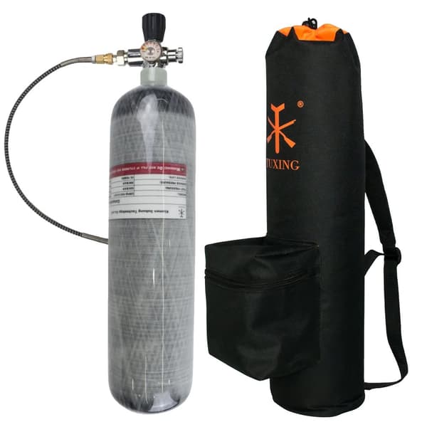 TUXING Kolfiber Cylinder, 3,0L Kapacitet, 300BAR Arbetstryck,3L med Bag B ventil