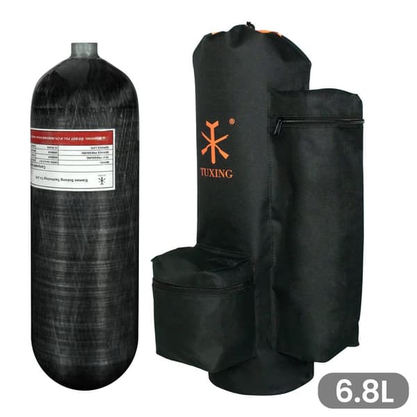 TUXING Carbon Fiber Cylinder, 6,8L Volumen, 300 BAR Arbejdstryk,6.8L med taske