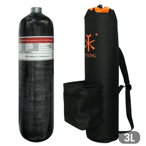 TUXING Hiilikuitusylinteri, 3.0L kapasiteetti, 300BAR työpaine,3L laukulla