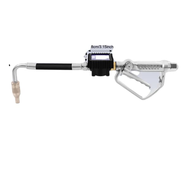 Digital olie dispenser pistol, fem-cifret LCD-display, automatisk stopfunktion,Sølv