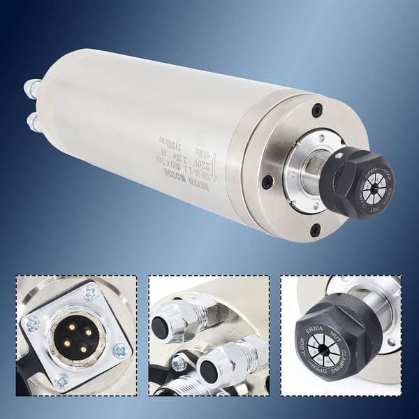 Vandkølet spindelmotor, 2,2 kW effekt, 10-24000 omdr./min hastighed, ER20 collet størrelse