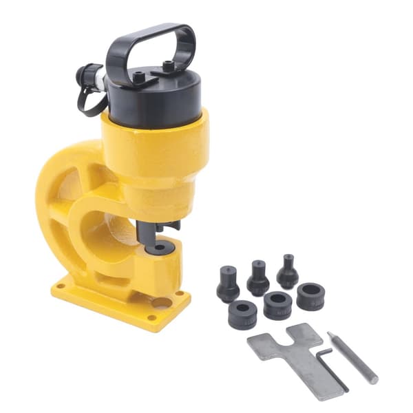Hydraulinen läppäyskone, 31T läppäyspaine, 3,74 tuuman syvyys, 4 läppäysmuottia,Keltainen