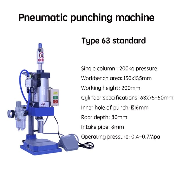 Pneumaattinen Puristuskone, 200kg Paine, Säädettävä Työpöydän Koko,Kulta