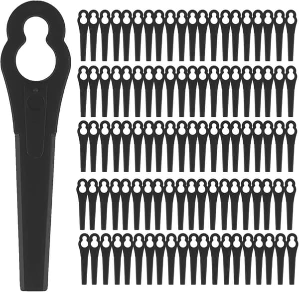 100 stykker plastik plæneklipperblade, udskiftning af plastikknive, udskiftning af plastik skæreknive