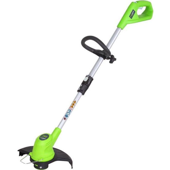GREENWORKS G24LTK2 elektrisk trimmer - 24 V - 1 batteri + 1 oplader - grøn