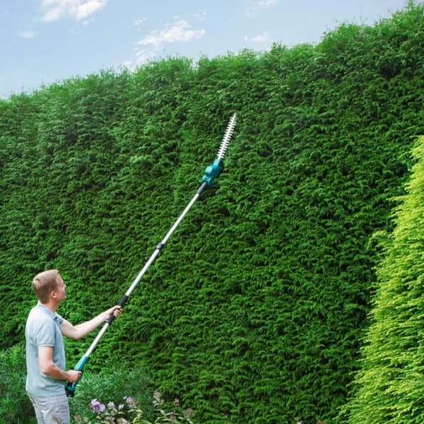 VONROC Teleskopisk Häcksax 20V – 40cm Blad, Upp till 3 Meter Höjd, Justerbart Blad, 2x 2.0Ah Batterier och Snabbladdare