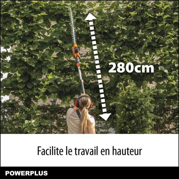 Dubbel effekthöjdstorlek PowDPG75380 - 40 V -batteri, utan batteri eller laddare, 600 mm blad, 20 mm avvikelse