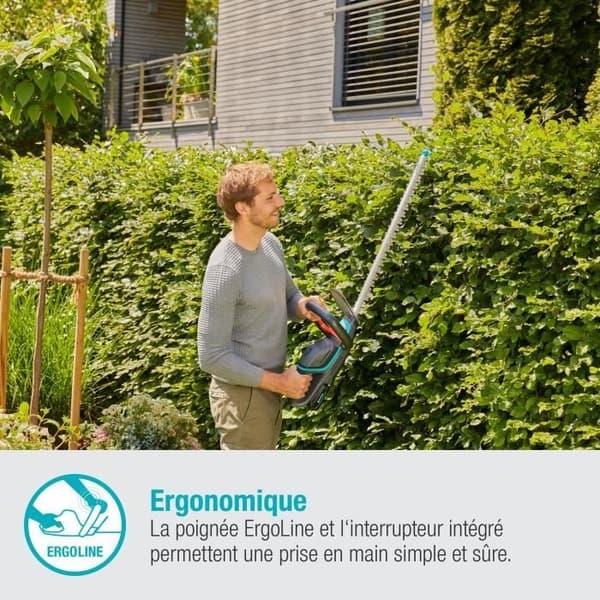 Korkeuskorkeudet Gardena-akulla - Comfortcut 60/18V - 18V - 60 cm (toimitetaan Li-ion akulla 2,5ah + laturi)