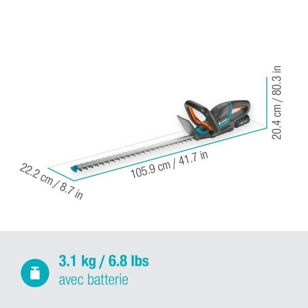 GARDENA Batterihäcksax - ComfortCut 60/18V - 18V - 60 cm (Levereras med 2,5Ah Li-ion batteri + laddare)