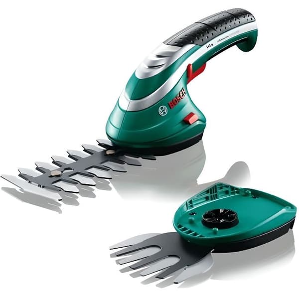 Bosch sladdlös häcksax och grästrimmer - Isio (3,6 V 1,5 Ah, set 2 knivar, laddare)