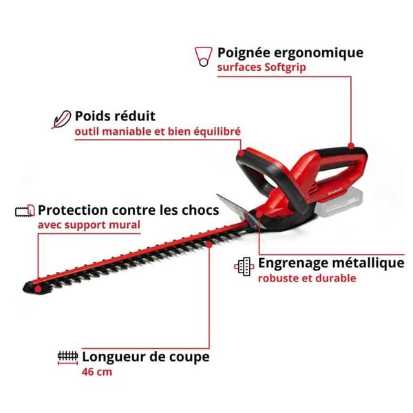 Einhell Grästrimmer utan sladd GE-CH 1846 Li - Solo Power X-Change (18V, klipp 46cm, blad 52cm) Levereras utan batteri eller laddare.