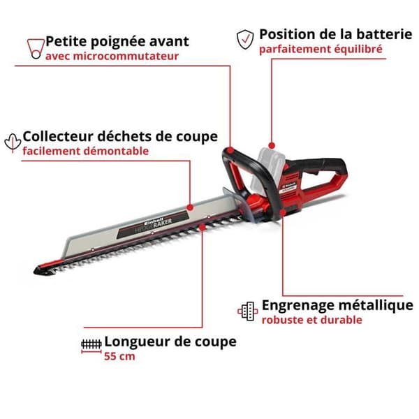 Einhell Trädgårdssax utan sladd ARCURRA 18/55 - Solo Power-X-Change (18V, Klipp längd 55 cm) Levereras utan batteri och laddare.