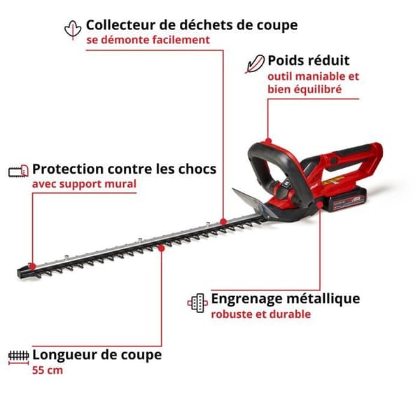 Einhell Batteridriven Häcksax GE-CH 1855/1 Li Kit - Power X-Change (18V) Levereras med Batteri 2,5 Ah och Snabb Laddare
