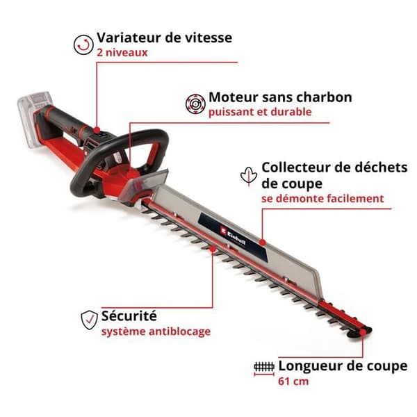 Einhell Professional Gräsklippare utan sladd GP-CH 18/61 Li BL-Solo Power X-Change (18V) Levereras utan batteri eller laddare