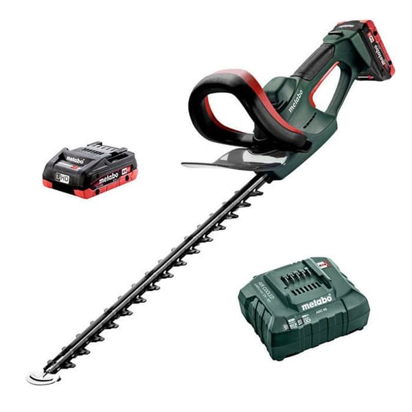 Häckseldriven - Metabo - AHS 18-55 V - 18V Batteri - 53 cm Blad - 2 x 4 Ah Li-Ion