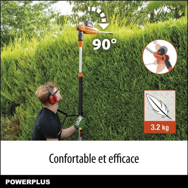 Powerplus Dual Power Batteri Hækkeklipper POWDPG75380 - 40V, uden batteri eller oplader, 600 mm klinge, 20 mm afstand