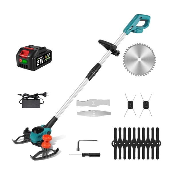 Elektrisk Plæneklipper, 3000W Effekt, 6 Tommer Klippebredde, 30000RPM Hastighed,1 Batteri EU Stik