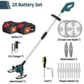 Miniatyrbillede 2 af 2: Græstrimmer, Trådløs Design, Justerbart Håndtag,EU, Blå 2 stk Batterier