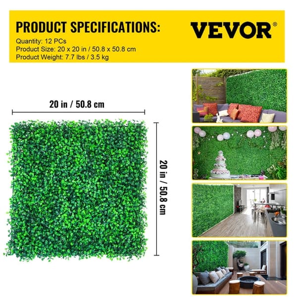50x50 Kunstig Boxwood Panel – Lav Vedligeholdelse, Vejrbestandig & SGS certificeret