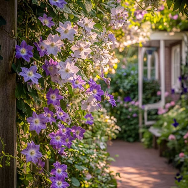 Klematis - Set om 3 - Clematis hybrid - Höjd 25-40cm - ⌀9cm