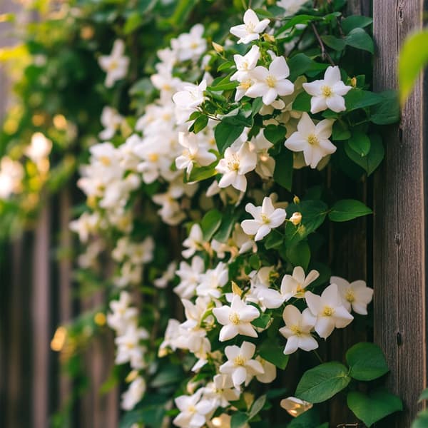 Stjernejasmin - Sæt med 6 - Jasminum 'Officinale'  - Højde 25-40cm - ⌀9cm
