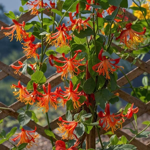 Kaprifolie - Lonicera x Heckrotti 'American Beauty' - Højde 110-120cm - ⌀17cm