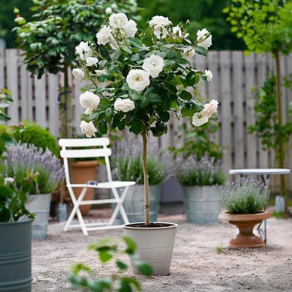 Ros på stam - Set om 2 - Rosa palace ‘Kailani' - Höjd 80-100cm - ⌀19cm