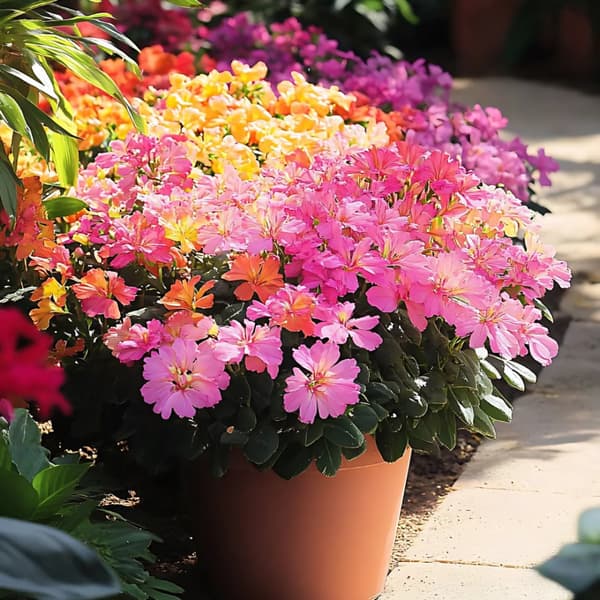 Almindelig lewisia - Sæt med 3 - Lewisia cotyledon - Højde 10-20cm - ⌀10cm