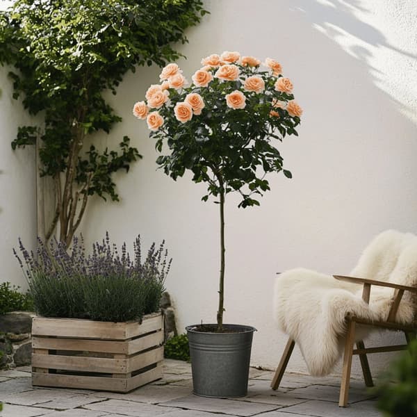 Rosentræ - Sæt med 2 - Rosa palace 'Catherine' - Højde 80-100cm - ⌀19cm
