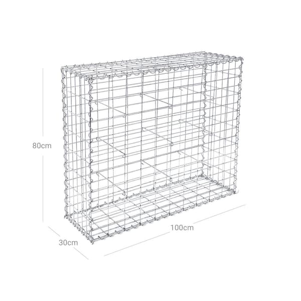 Steenkorf - Gabion - Lanka korkea - ruostumattomasta teräksestä - 100 x 80 x 30 cm