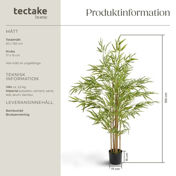 Konstgjort bambuträd Bambosa, naturtrogen textur - 150 cm