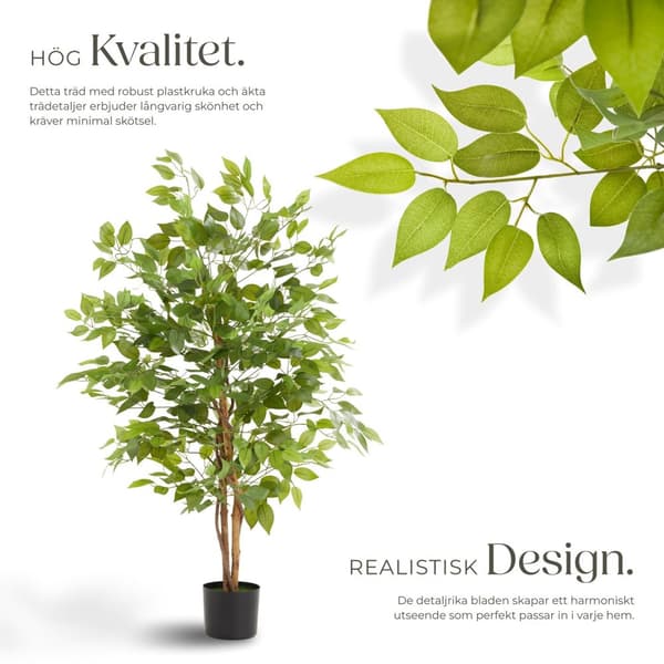 Konstgjort fikusträd Fida, naturtrogen textur - 120 cm