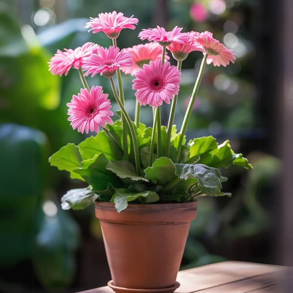 Gerbera garvinea - Rosa - Höjd 45-60cm - ⌀19cm