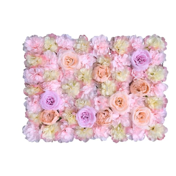 Konstgjorda Sidenblomster Väggpaneler, 60 x 40 cm Storlek, Perfekta för Inomhus- och Utomhusdekoration,Lavendel