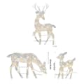 Miniatyrbild 1 av 2: Ljusande Hjortfamilj Trädgårdsdekoration, Fängslande Högtidsbelysning, Hållbar Utomhusdesign,En familj på tre