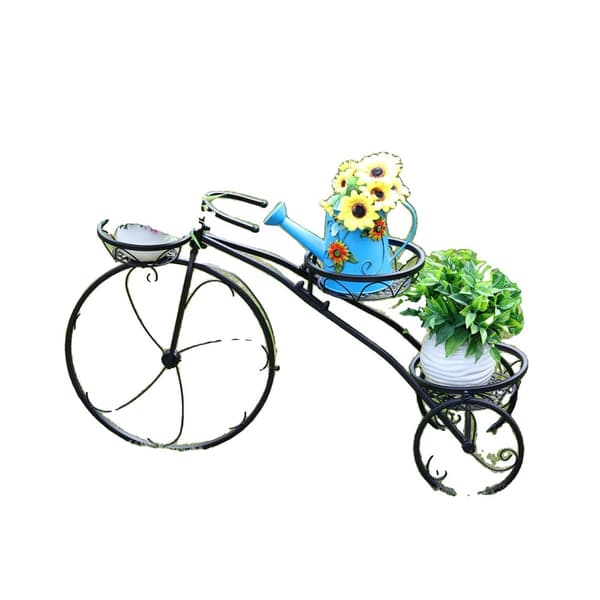 Tricycle Planteholder, Europæisk Stil, Belastningsevne 28kg,sort