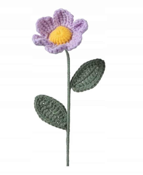 Stickad blomma, vacker tygdekoration, 30x7 cm