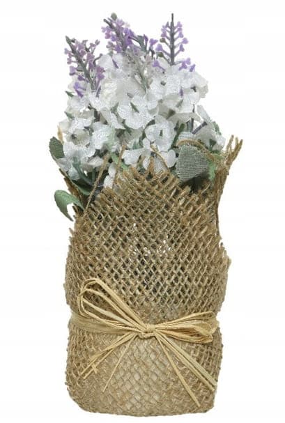 Lavendel i jutebetræk 17x7cm kunstig dekorativ plante