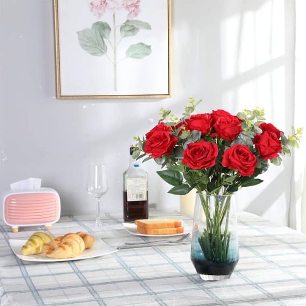 Lollanda verklighetstrogen artificiell ros för bröllopsbukett, blomsterarrangemang, hemmafest, bordsdekoration, dekoration