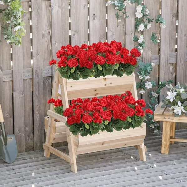 Lollanda Set med fyra konstgjorda blommor för utomhus- och inomhusbruk, blomdekoration, pelargon, UV-resistent för trädgård