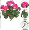 Miniatyrbild 6 av 6: Lollanda Set med fyra konstgjorda blommor för utomhus- och inomhusbruk, blomdekoration, pelargon, UV-resistent för trädgård