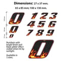 Miniatyrbild 2 av 4: Sticker Number 3 Adhesive Number Motorcykel, Flames, 100 x 130 mm
