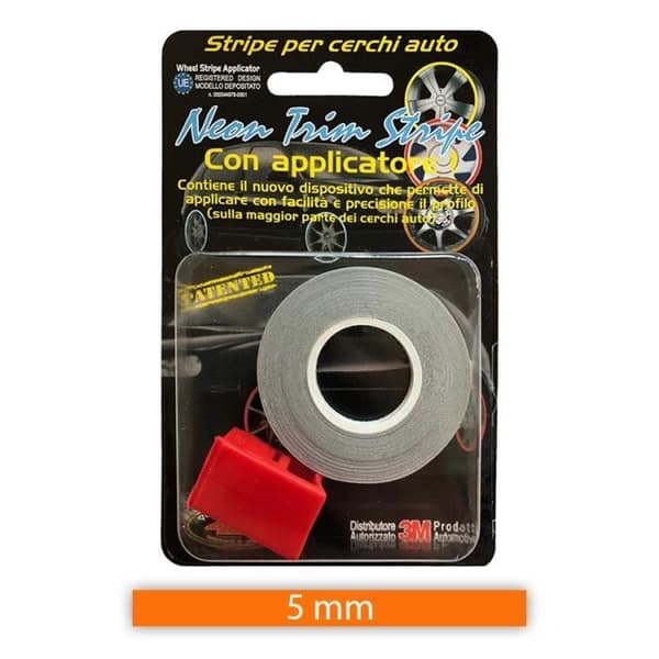 Refractive Wheel Trim Strips för bilfälgar, orange, 5 mm x 6 mt