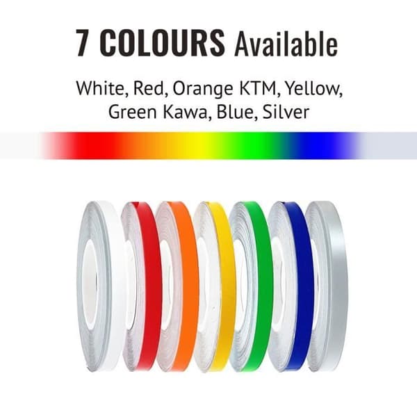 Wheel Stripes Racing självhäftande remsor för motorcykelfälgar med applikator, blå, 7 mm x 7 mt