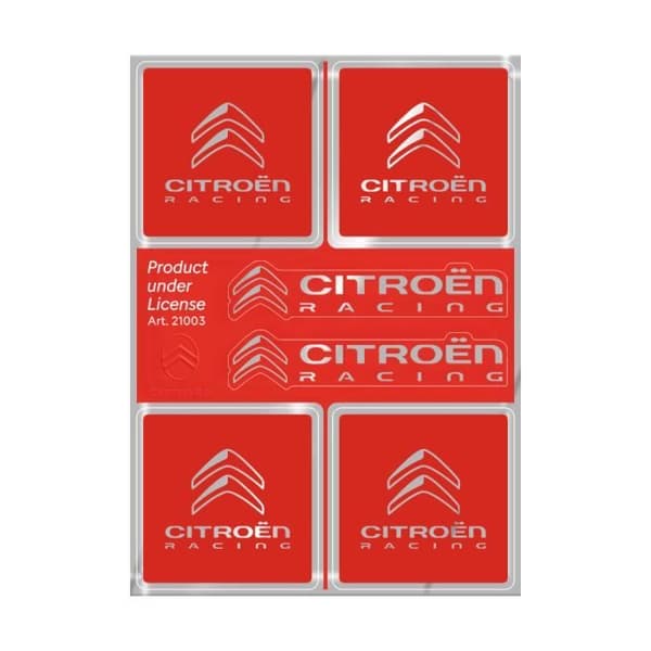 Adesivi Citroen Racing Ufficiali 6 Loghi, Rosso