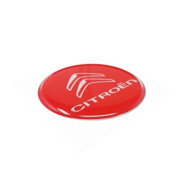 cCitroën 3D-logodekal, röd, 52 mm