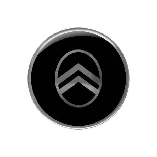 Citroen 3D New Logo-dekal, svart, 52 mm