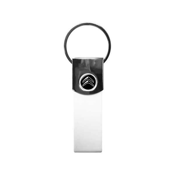 Officiell Citroën vit nyckelring, svart logotyp