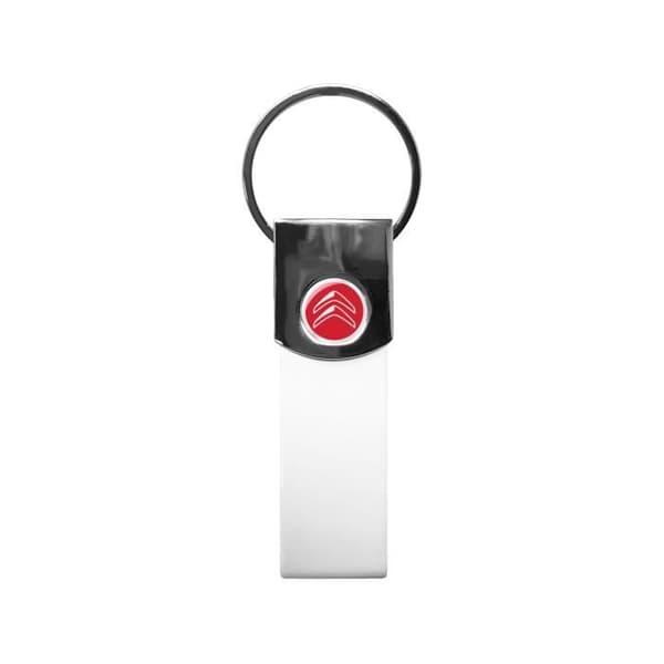 Officiell Citroën vit nyckelring, röd logotyp