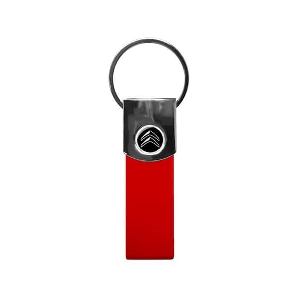 Officiell Citroën röd nyckelring, svart logotyp